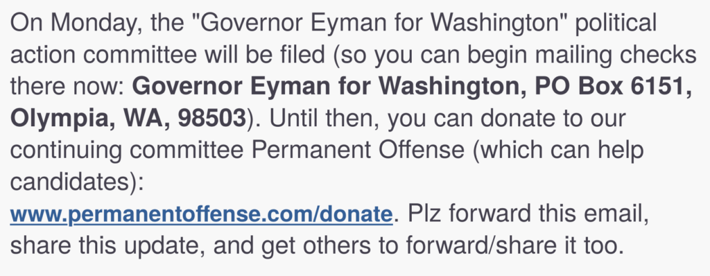 Screenshot of Tim Eyman email